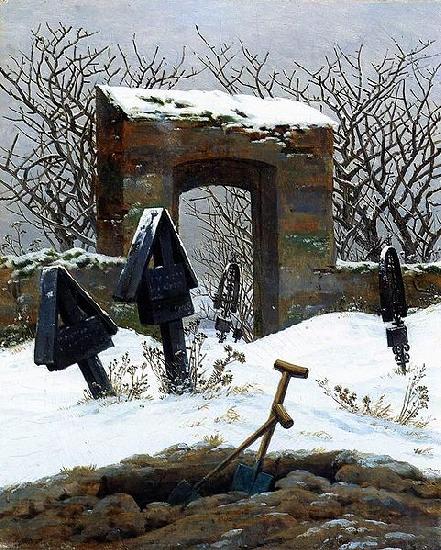 Caspar David Friedrich Friedhof im Schnee Spain oil painting art